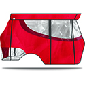 DoubleTake Enclosure & Valance for Kwick-Track Rail System, 4 Pass, Club Car DS New Style 00+, Red