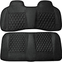 Diamond Stitched Leather Seat Set, Black, EZ-GO RXV