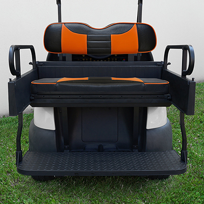 RHOX Rhino Seat Box Kit, Rally Black/Orange, Club Car Tempo, Precedent 04+