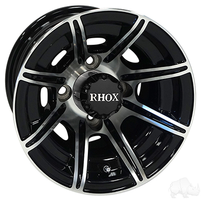 RHOX RX150, 8 Spoke Machined w/Gloss Black w/ Center Cap, 10x7 ET-25