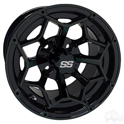 RHOX RX382, Gloss Black, 12x7 ET-25